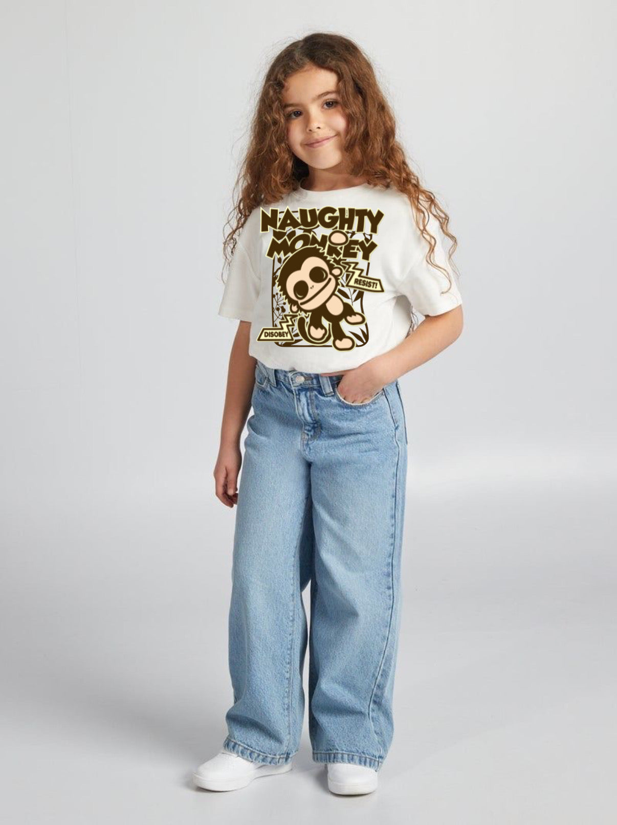 Naught monkey | kids T-shirt girls