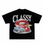 Classy lips and cheery| oversized tee